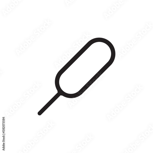 mobile phone sim ejector opening needle icon vector design