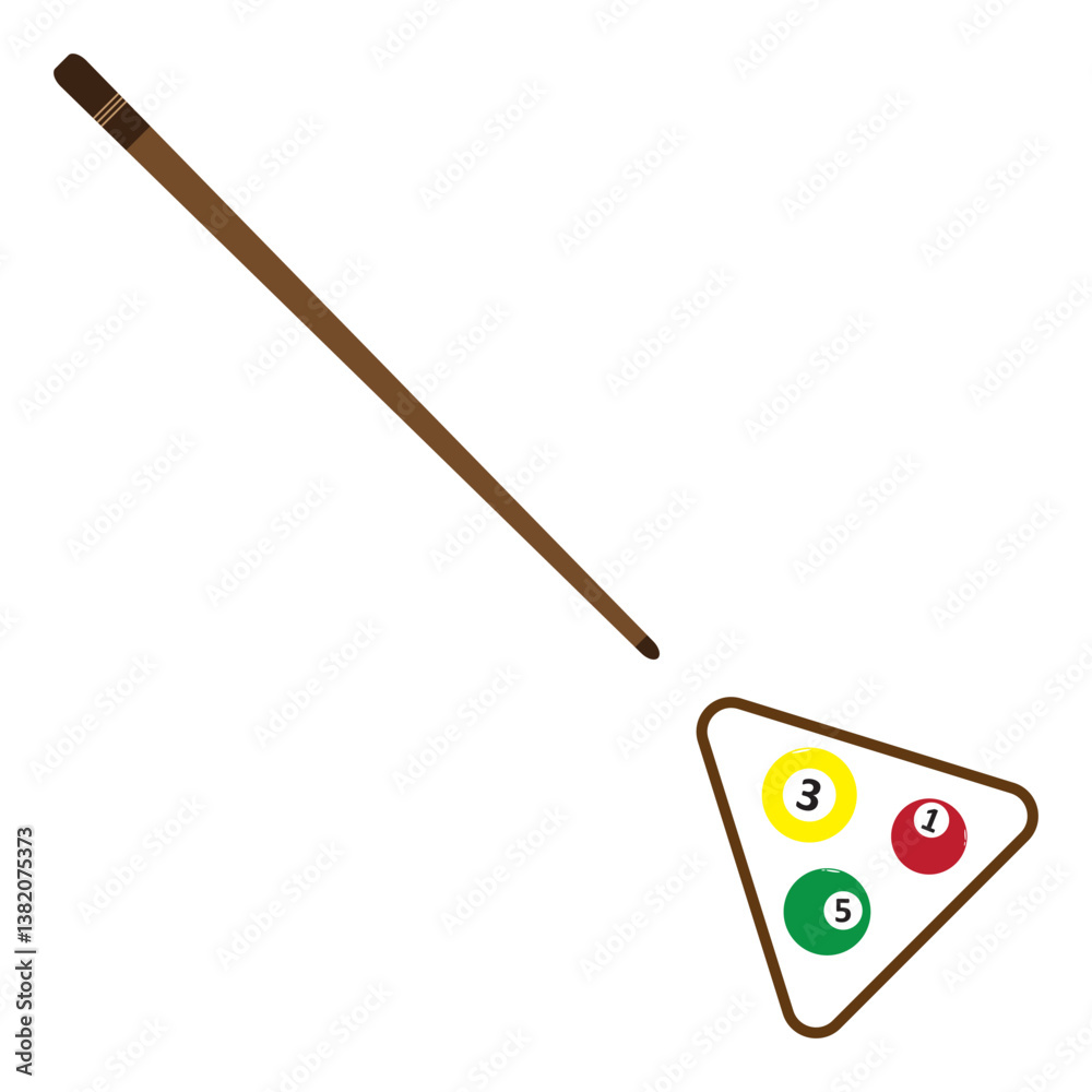 illustration of billiard game equipment vector design