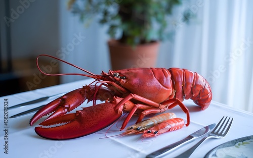 Seafood lobster on table 