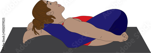 Yoganidrasana pashini mudra yoga asana vector