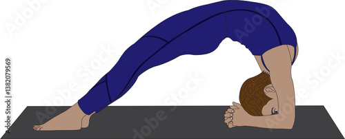 Upward Facing Two-Foot Staff Pose Yoga Vector