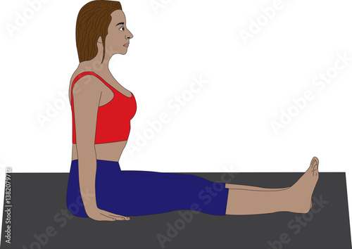 Staff Pose Yoga Vector Dandasana