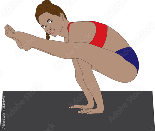 Firefly pose tittibhasana yoga vector