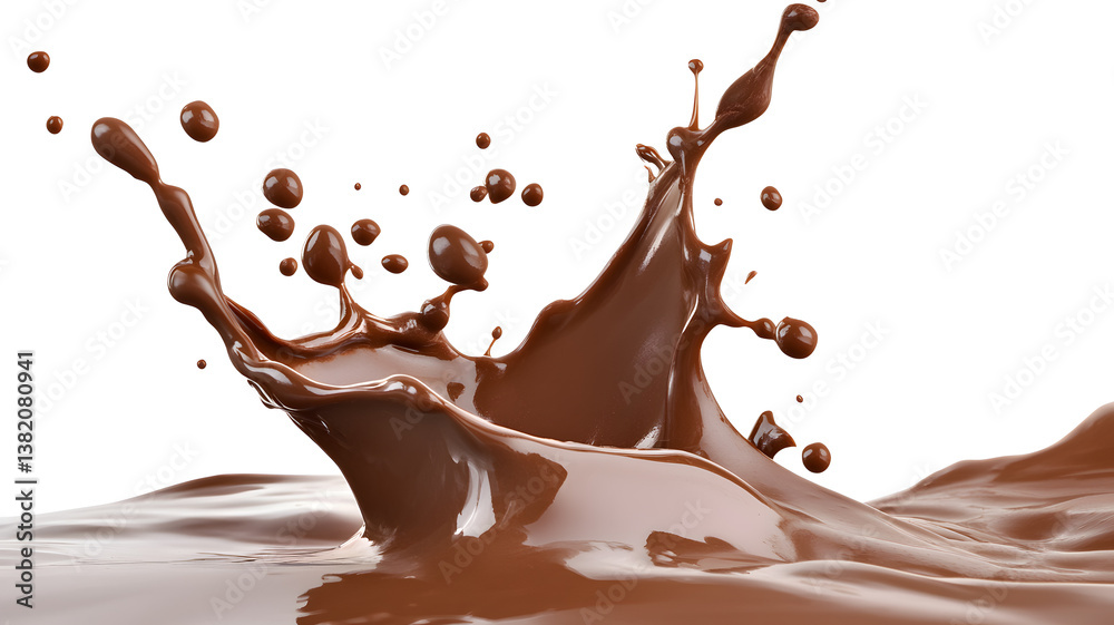 thick chocolate splash on a white background thick chocolate splash on a white background