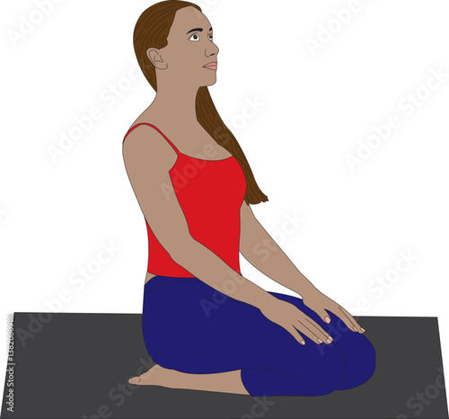 Vajrasana diamond pose yoga vector