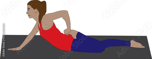 Ardha bhekasana yoga asana Half frog pose vector