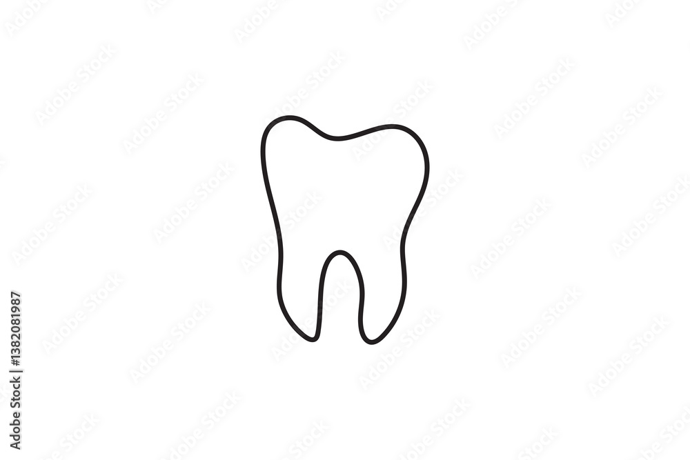 Continuous minimalist online drawing of teeth single line art creative outline isolated vector illustration Continuous minimalist online drawing of teeth single line art creative outline isolated vector illustration