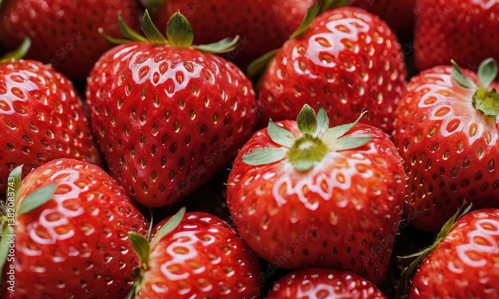 Abundance of Fresh, Ripe Strawberries Ready for Consumption and Dessert Abundance of Fresh, Ripe Strawberries Ready for Consumption and Dessert