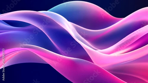 Colorful flowing waves of pink and blue light creating a vibrant abstract background