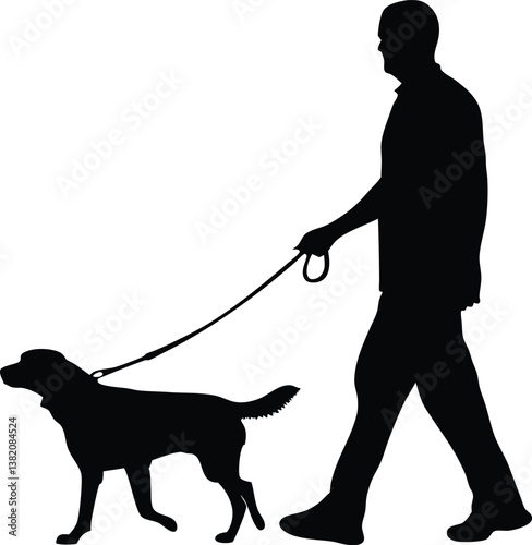man walking with dog silhouette,dog clip art