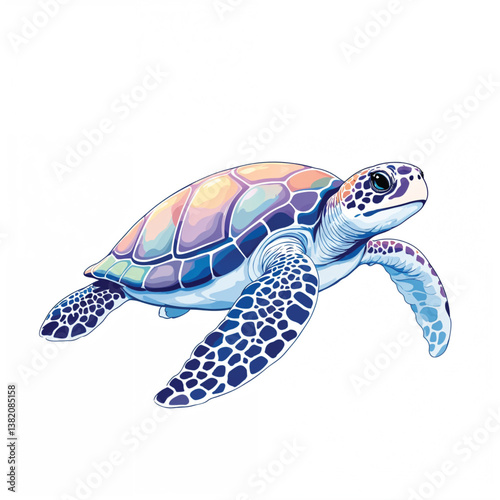 Adorable Cartoon turtle Vector Illustration
