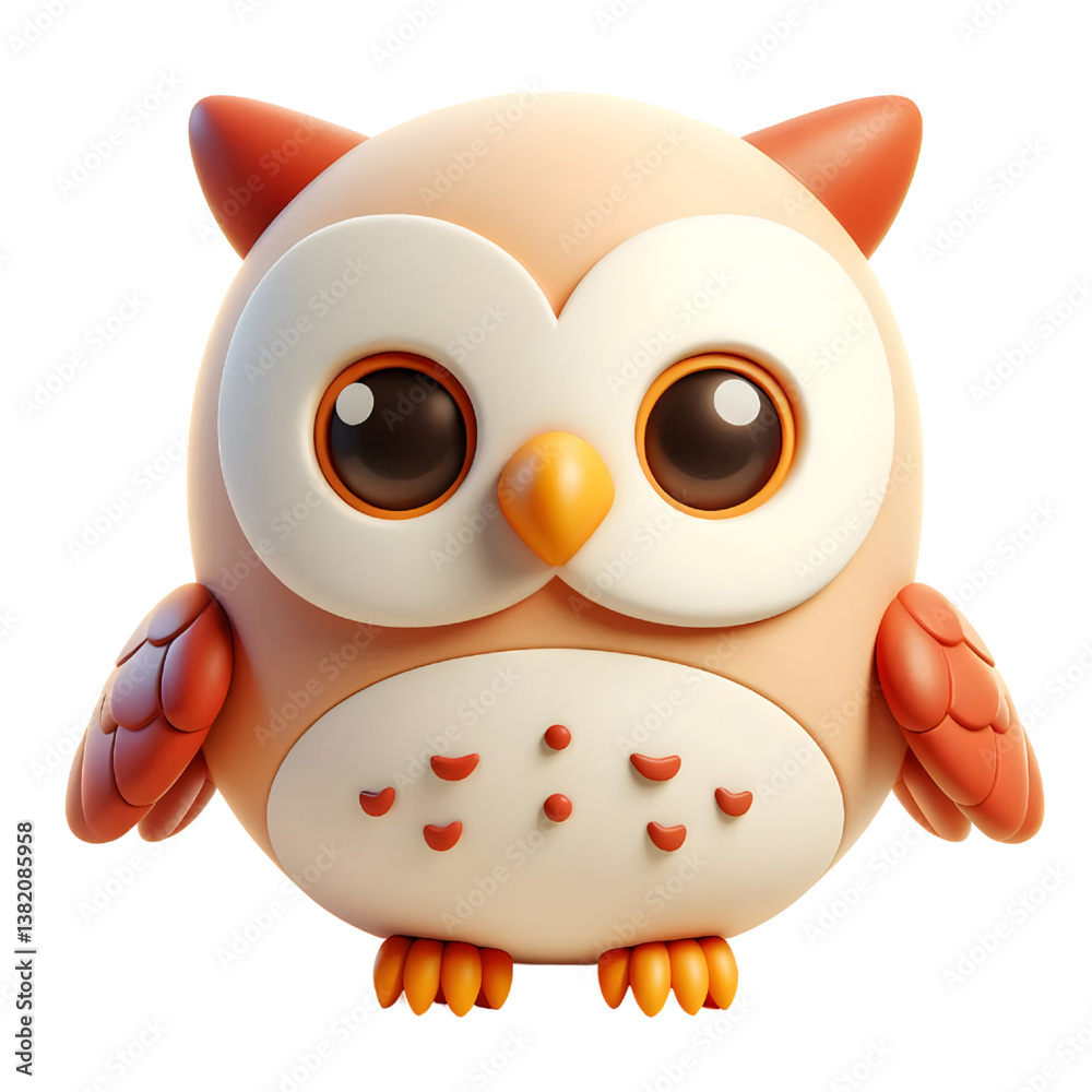 Cute 3d owl isolated on white background Cute 3d owl isolated on white background
