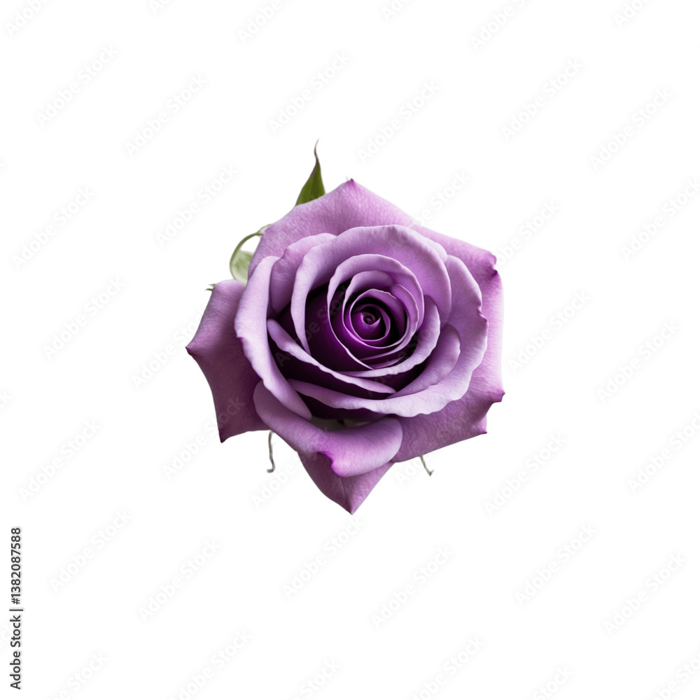 A beautiful, fully bloomed purple rose with delicate, velvety petals spiraling towards the center. A beautiful, fully bloomed purple rose with delicate, velvety petals spiraling towards the center.