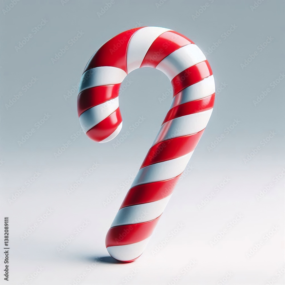 a Christmas Candy Cane 3d rendering on a white background a Christmas Candy Cane 3d rendering on a white background