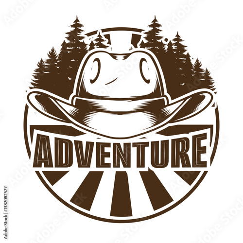 Wild west adventure emblem design photo