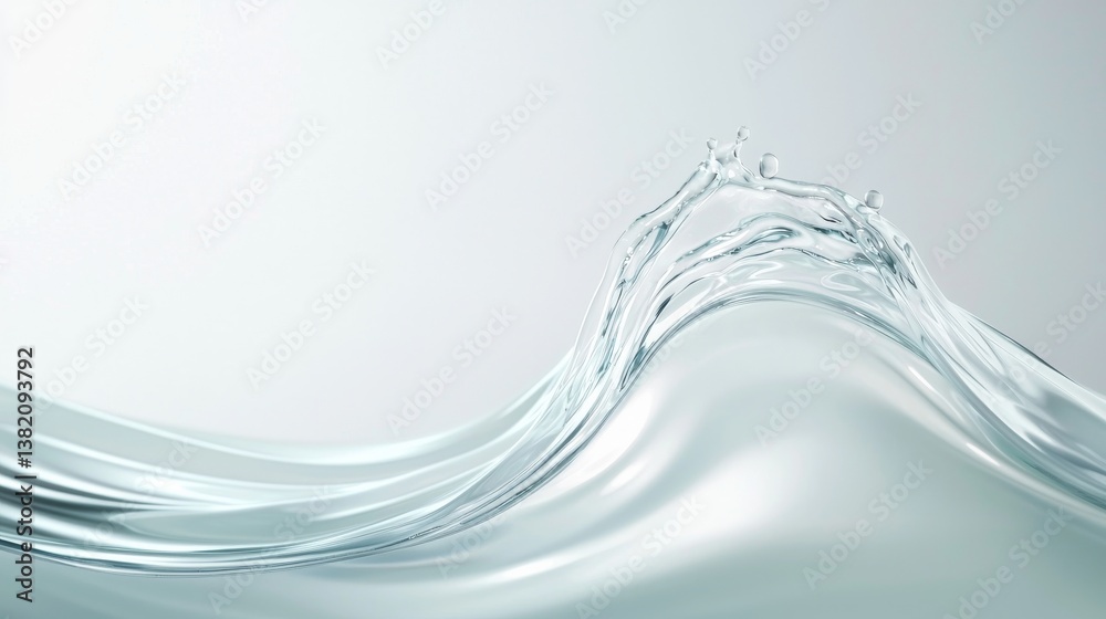 Abstract Swirling Water Wave Translucent Blue Grey on Light Grey Background Abstract Swirling Water Wave Translucent Blue Grey on Light Grey Background