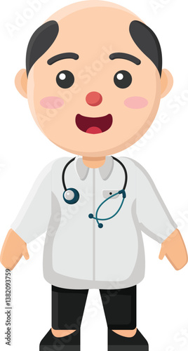 labour day character doctor event employee modern medicine health clinic specialist care cartoon art