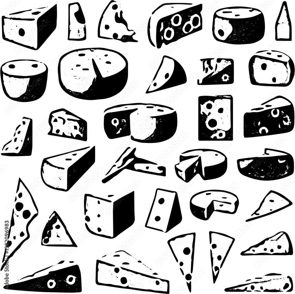 Fototapeta premium vector set of cheese 