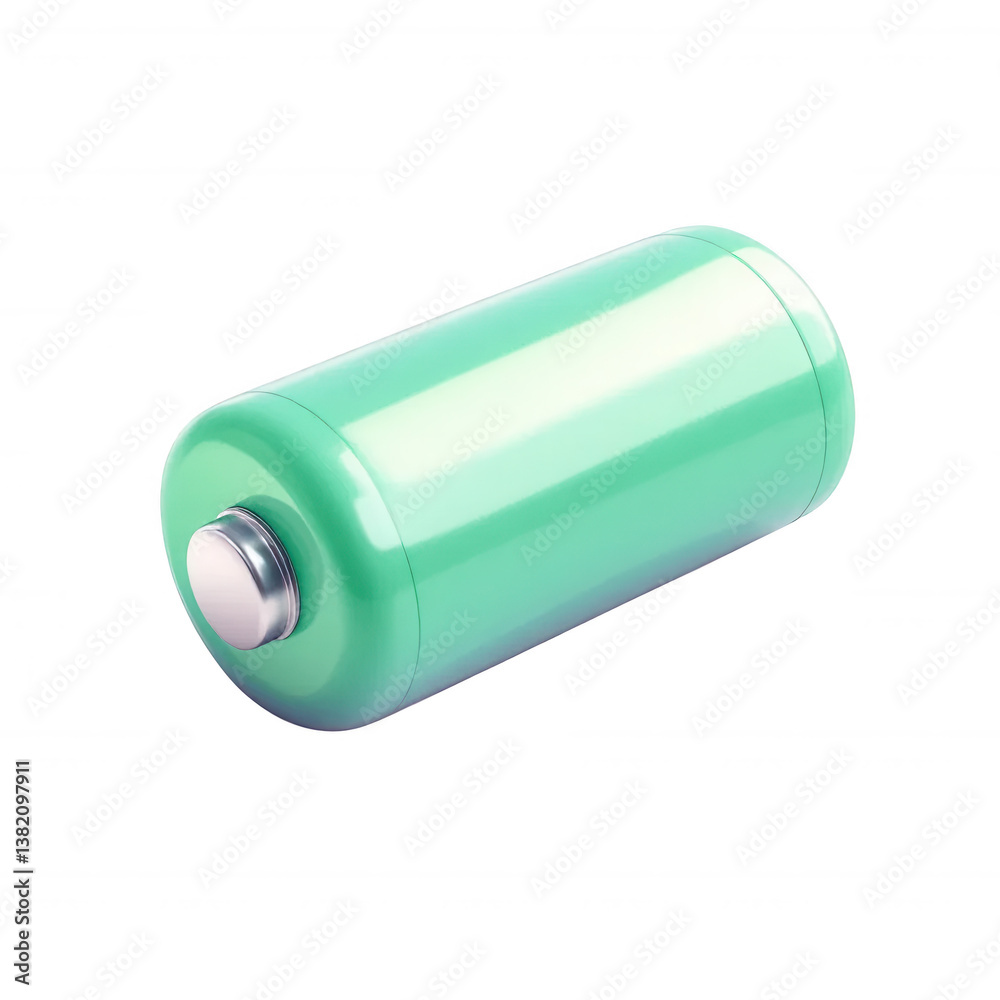 Mint Green Glossy Battery, isolated on transparent background. Mint Green Glossy Battery, isolated on transparent background.