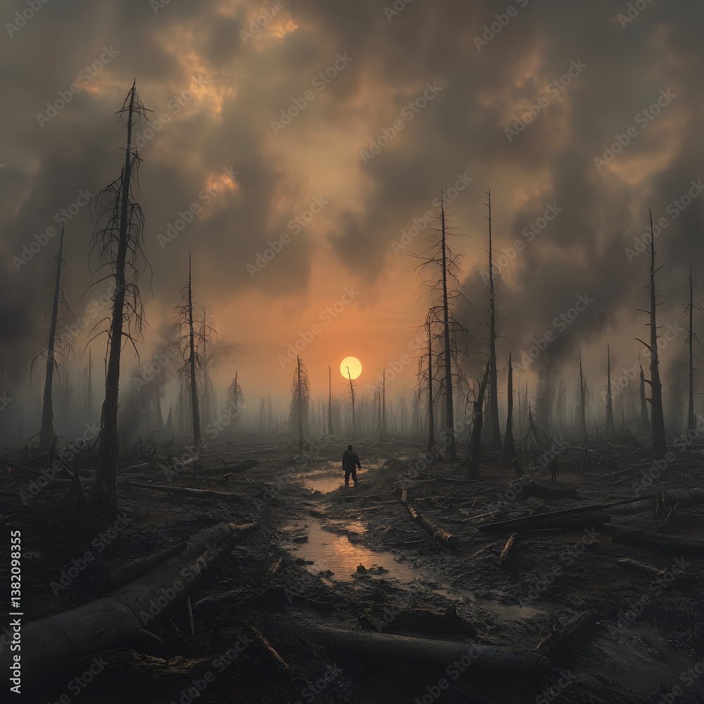 Desolation and Resilience: A Soldier's Solitary Stand Amidst the Harrowing Ruins of Battle Desolation and Resilience: A Soldier's Solitary Stand Amidst the Harrowing Ruins of Battle