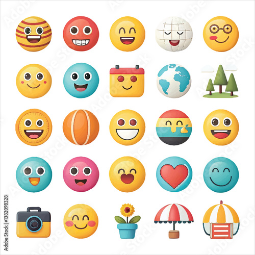 world emoji day vactor art ikon packs