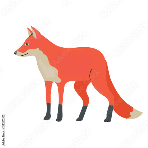 Red fox icon clipart avatar logotype isolated illustration