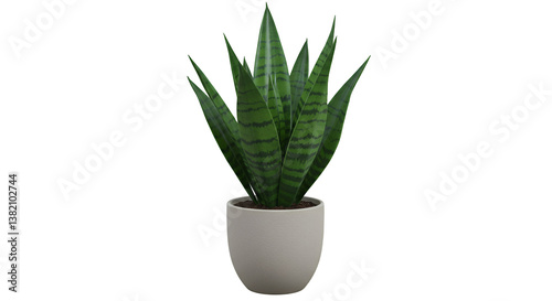 Snake plant in pot Green foliage houseplant for home decoration