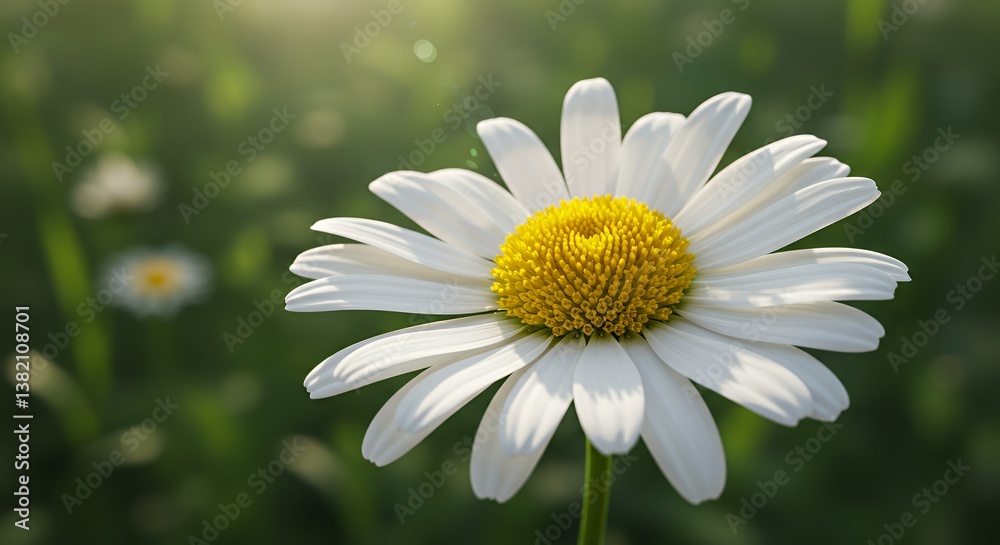 Obraz premium Luminous White Daisy with Golden Center in Soft Sunlight