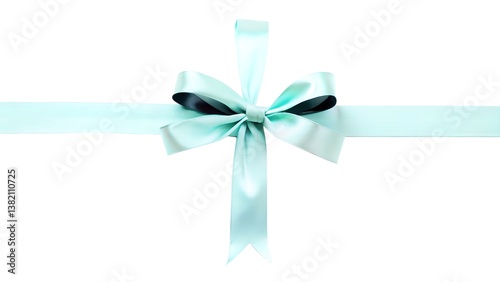 blue bow isolated on white for gift decoration 