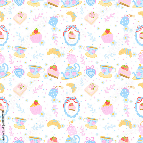 Chinoiserie Teatime Seamless Pattern