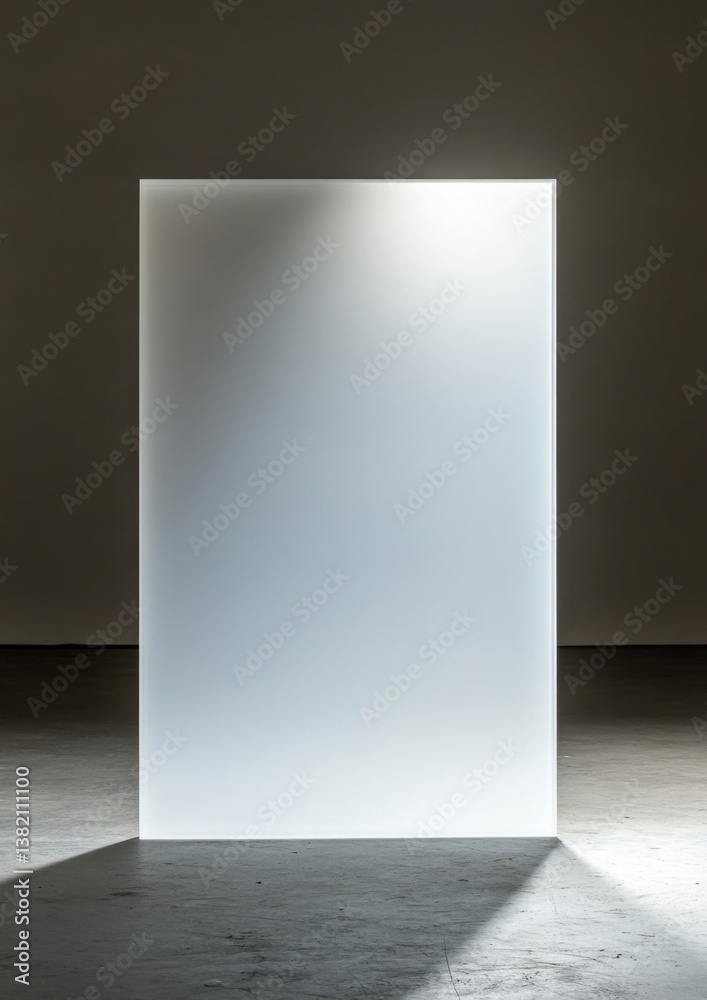 Illuminated minimalist rectangular panel in dimly lit space creates stunning contrast Illuminated minimalist rectangular panel in dimly lit space creates stunning contrast