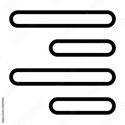 Horizontal Right Align Outline Icon