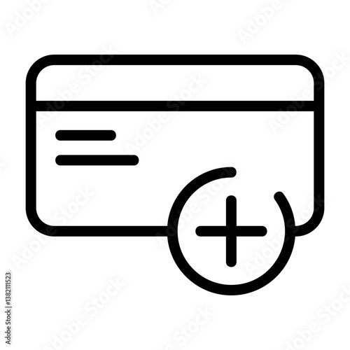 Credit Card Plus Outline Icon
