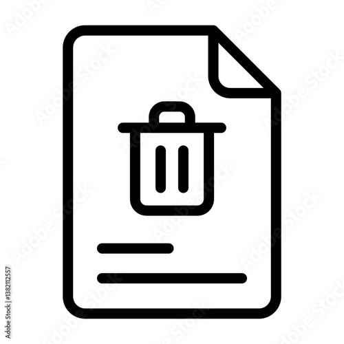 Delete Document Outline Icon