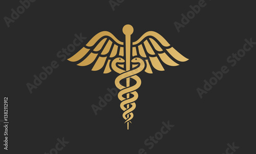 caduceus symbol vector icon illustration
