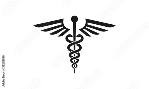 caduceus symbol vector icon illustration