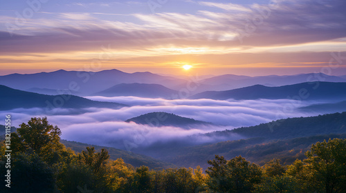 sunrise in the mountains