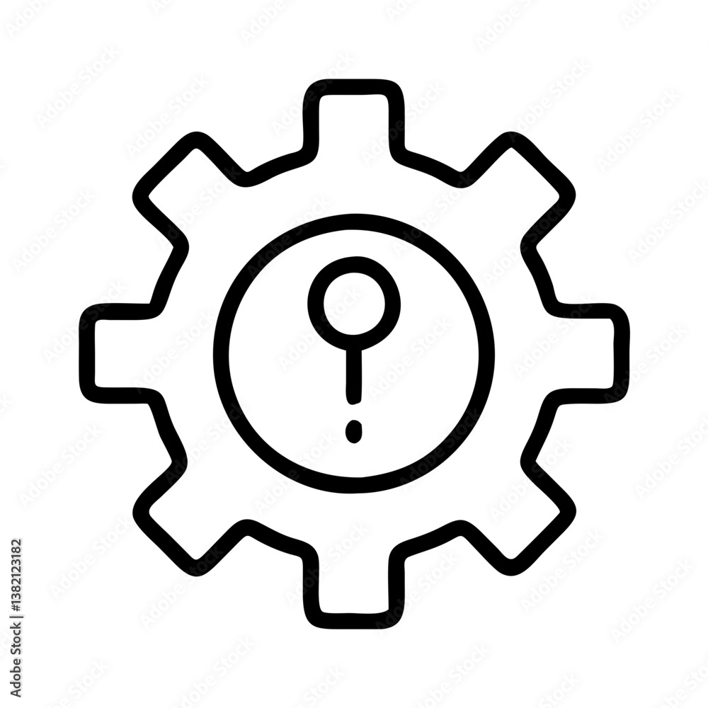Troubleshooting help gear icon vector illustration for technical support and assistance concept design