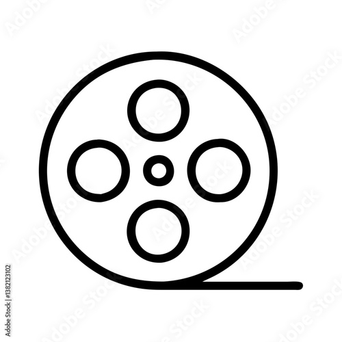 Film reel vector icon movie cinema entertainment industry filmstrip media vintage video production and record 