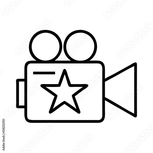 Vintage movie camera icon vector illustration for film production and video recording projects design