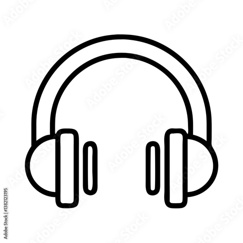 Headphones vector icon audio equipment listening device music headset sound technology accessory 
