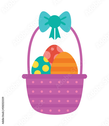Flat easter element collection