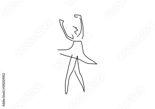  line art illustration representing a ballet dancer in an elegant pose