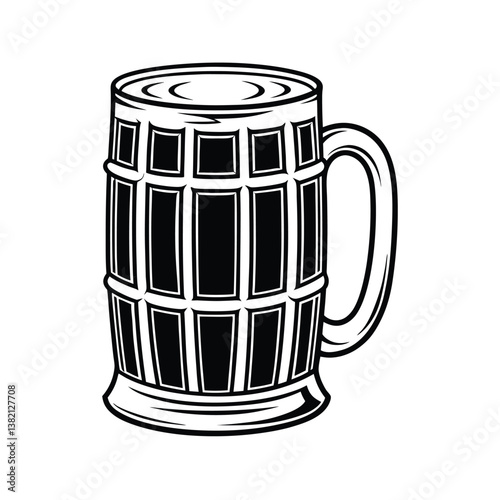 Beer Glass vector illustration, isolated on a white background.