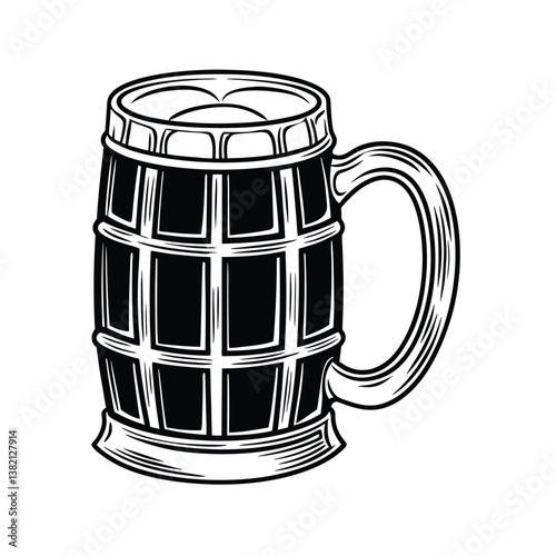 Beer Glass vector illustration, isolated on a white background.