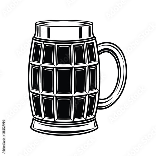 Beer Glass vector illustration, isolated on a white background.