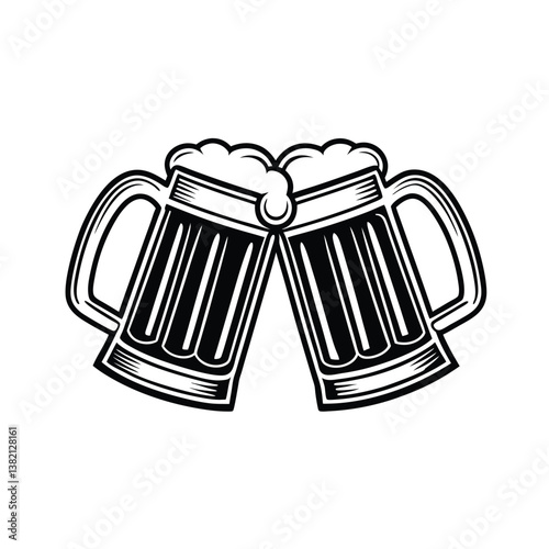 Beer Glass vector illustration, isolated on a white background.