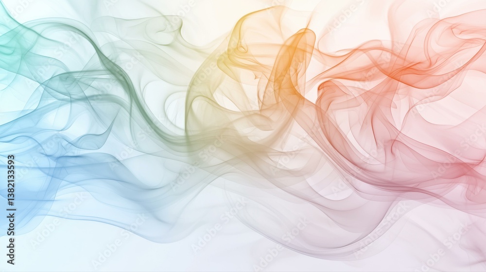 Colorful abstract smoke pattern with flowing curves on a white background, creating a dynamic visual effect. Colorful abstract smoke pattern with flowing curves on a white background, creating a dynamic visual effect.