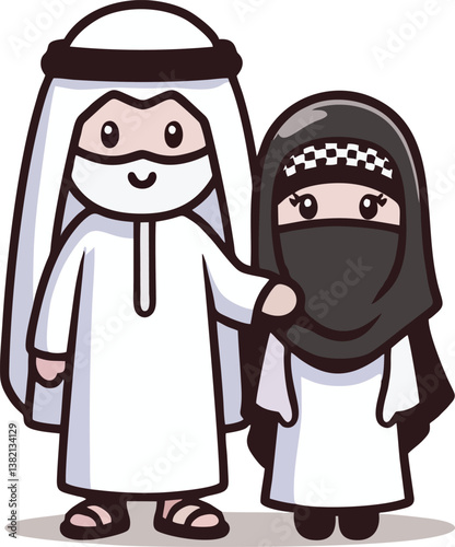 Arabian Couple Vector Illustration 