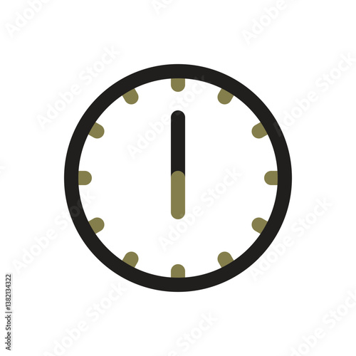 06.00 Clock Icon - Red Line Color